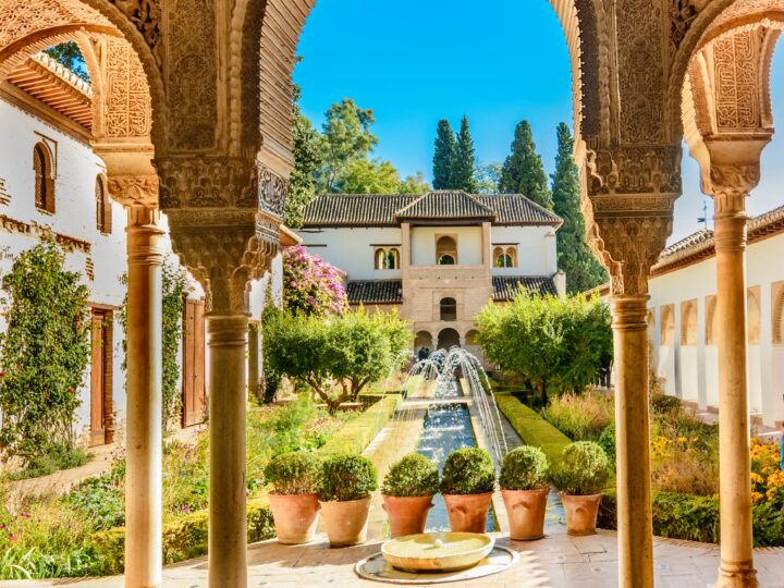 Courtyard of the Alhambra from Granada, Andalusia, Spain
